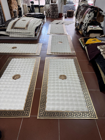 Luxury white VERSACE rug - soft, plush, handmade