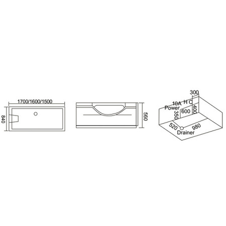 Μπανιέρα υδρομασάζ IRIS 933B 160×84 – βαθιά χαλάρωση σε μοντέρνο σχεδιασμό, μαύρος