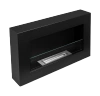 Bio fireplace BOX 650x400 black with glass - a modern ecological fireplace for the living room