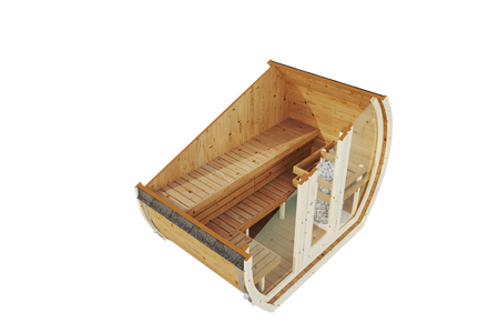 Zunanja savna Susi 160 za 2-3 osebe / samo električno ogrevanje / visokokakovosten nordijski smrekov les (borov termo les) | Wellness | Sprostitev | SPA | Wellness | Sprostitev | SPA | Nordijski slog | Termo les