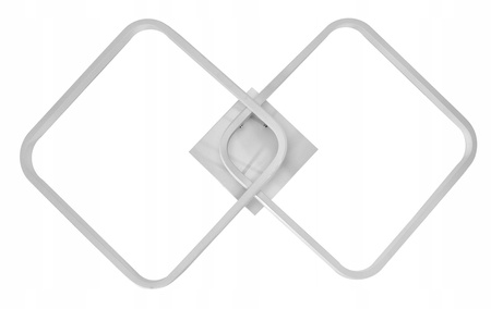 Lampe décorative 2 carrés 52W blanche + télécommande