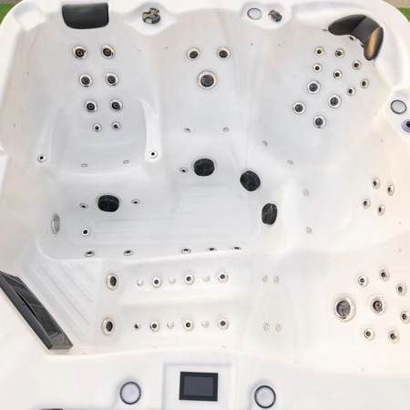 Rektangulært Swim Spa i glassfiber – nedgravd og frittstående utendørs svømmebasseng med boblebad, jacuzzi og Endless Pool funksjon