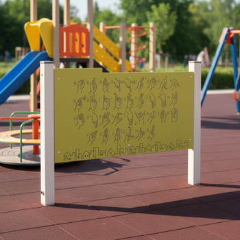 Painel Educativo Alfabeto em Língua Gestual para Parque Infantil LK607 – Aprendizagem e Integração