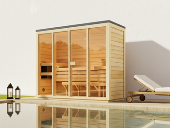 Bali M Havesauna – Rummelig udendørs sauna til 3 personer med elektrisk varmelegeme, perfekt til afslapning i haven