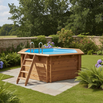 Hexagonal Wooden Garden sweimming Pool