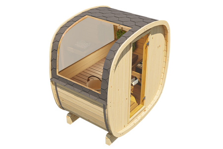 Sauna exterior Uku 130 para 3-4 pessoas/ NOVA COLEÇÃO RAINBOW / Apenas aquecimento elétrico / Abeto nórdico de alta qualidade (madeira térmica de pinho) | Bem-estar | Relaxamento | SPA | Bem-estar | Relaxamento | SPA | Estilo nórdico | Madeira térmica