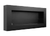 Настінний біокамін зі склом 900x400 Box чорний структурний матовий для вашого комфорту