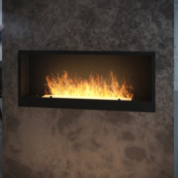 Modern built-in bioethanol fireplace Inside 1200 – black, Antisol glass