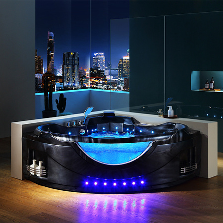 EOS 932 Black Wave hidromasažna kada 155x155 cm – Dizajnerska SPA kada za kupaonicu