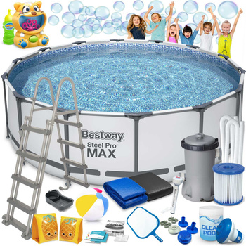 427 x 122 cm 19in1 "Bestway 5612X" sodo rėmo baseino burbulų mašina NEMOKAMAI
