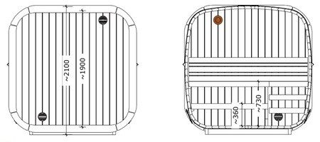 Venkovní sauna Icon 125 pro 2-3 osoby / pouze elektrické vytápění / vysoce kvalitní stěna Thermowood | Wellness | Relax | Spa | Přírodní dřevo | Thermo wood