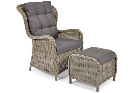 Fauteuil exclusif SONATA avec repose-pieds - gris