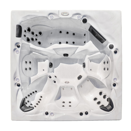 Vrtni jacuzzi za 6 oseb - okrogel spa z masažo, idealen za teraso in vilo