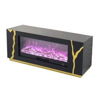 Elektrický krb Magnetic Black – luxusný LED krb v čierno-zlatom prevedení, 160 cm