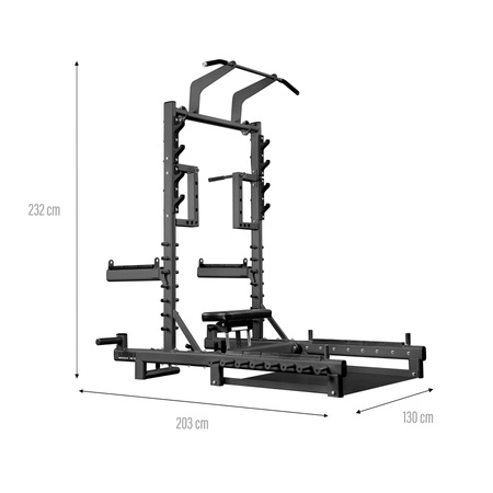 Support multifonctionnel avec plate-forme pour soulever des poids et pousser les hanches commercial SMP01 HMS
