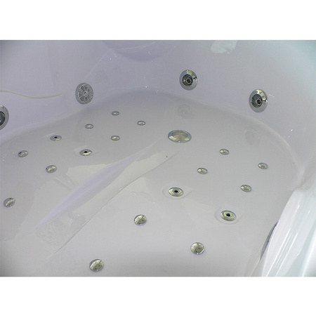 Carmen 631LH Cadă de hidromasaj stânga cu încălzitor Alb 180x120 cm - Luxury Spa Bathtub