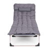 Fishing Garden Lounger | Folding lounger with mattress and cushion for patio or balcony Grey | Garden furniture, relaxation, modern style