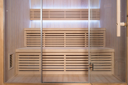 Sausā sauna 4 personām ar HARVIA 6 kW plīti 180 x 140 x 200 cm | Wellness | Relax | SPA | Panorāmas stikls | Ģimenei un draugiem