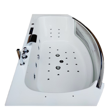 Hydromassagebad met verwarming SUPREMA 664H 185×110 – ruim tweepersoons, wit