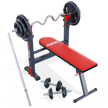 Banc d'exercice et ensemble de poids de 100 kg