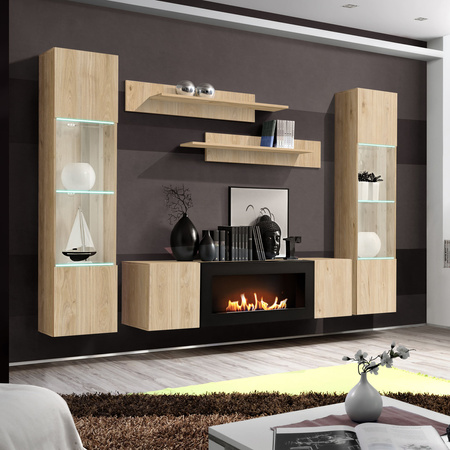 Βιολογικό τζάκι σε εντοιχισμένα έπιπλα Μοντέρνο ντουλάπι τζακιού HJ FY M3