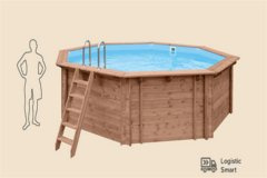 Opalo spalvos medinis baseinas