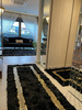 Luxury natural black sheepskin rug - handmade, Versace style
