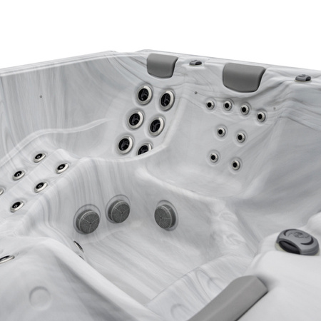 BOKO jacuzzi voor in de tuin Witte behuizing Zwart 230x230 cm – moderne ontspanning in de tuin