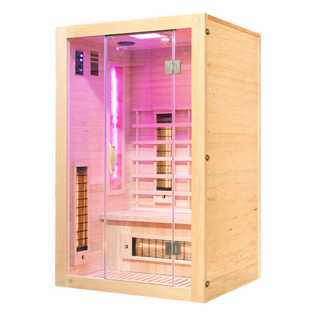Sauna de infrarrojos con piedras de sal del Himalaya MO-EA2R | Wellness | Relax | SPA | Madera Termotratada | Madera Natural
