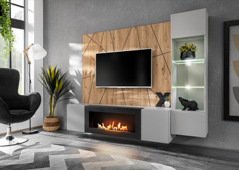 Șemineu pe bioetanol în construcție de mobilier XARI G-K - Șemineu modern pe bioetanol