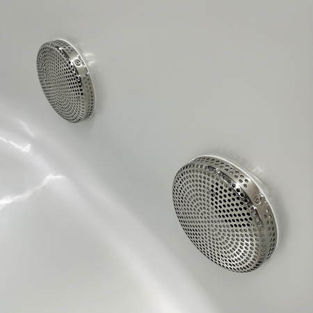 DELLA 916 balta perlamutra dārza virpuļvanna, antracīta korpuss 170x170 cm - luksusa spa dārzā