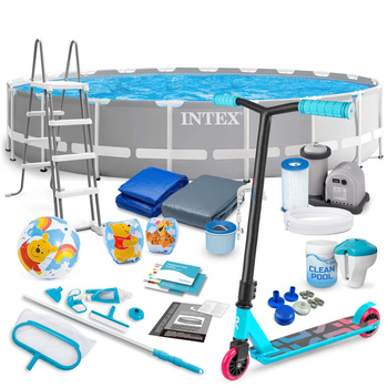 Vrtni okvir za bazen 610 x 132 cm 21in1 set INTEX 26756 + skuter GRATIS