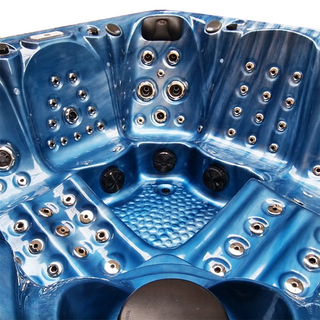 Vrtni jacuzzi SPA510 210x210 cm - modri val, sivo ohišje | Vrtna masažna kad