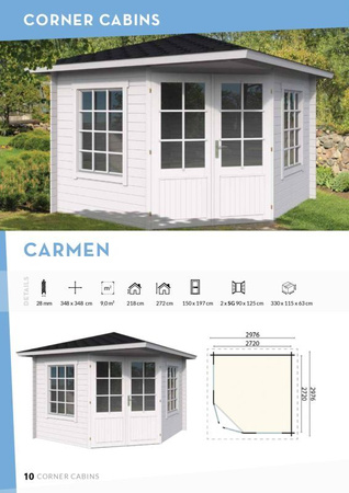 Bjælkehytte Havehytte / Hjørnehytte Carmen