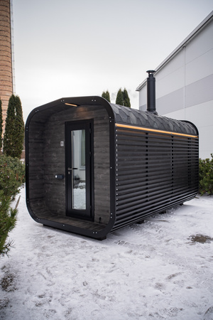 Luxe buitensauna CUBE MODERNO PLUS premium - het hele jaar door voor de tuin