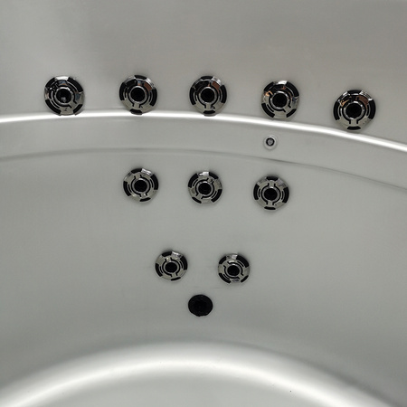 DELLA 916 balta perlamutra dārza virpuļvanna, antracīta korpuss 170x170 cm - luksusa spa dārzā