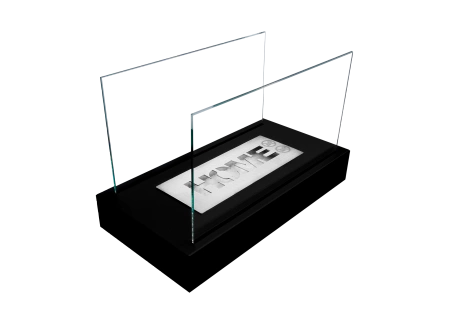 Домашній чорний матовий окремо стоячий біокамін - сучасний, екологічний, бездимний камін для дому та тераси