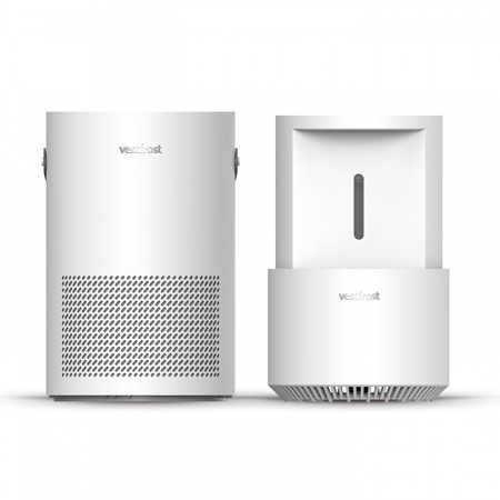 Vestfrost Luftreiniger mit Befeuchtungsfunktion VP-E2S40WH - Ionisation, UV-C LED, Plasma ION, WiFi, leiser Nachtmodus - Luftreinigung in Räumen bis zu 40 m² - Effektive Entfernung von Allergenen und Staub