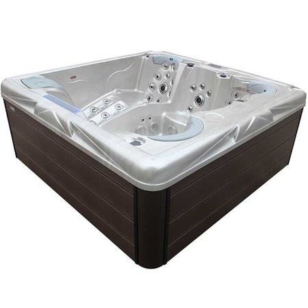Jacuzzi da giardino SPA205T Perla Bianca Cassa Caffè 230x230 cm – eleganza e relax nella SPA di casa