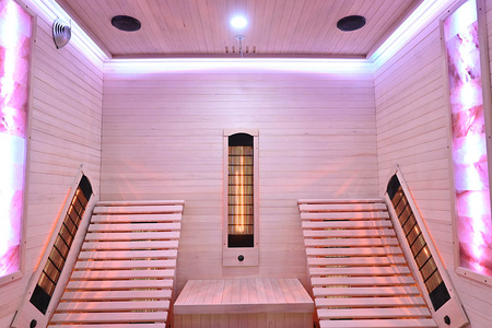 MO-RL4SL Infrapunasaun lamamistoolide ja soolakiviga | Wellness | Relax | Spa | Monteerimisvalmis | Skandinaavia stiilis