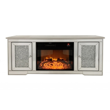 Szklany Kominek 150x55x45 cm – Dekoracyjny z Elektrycznym Wkładem stylowy dodatek