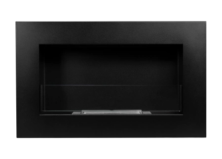 Τζάκι βιολογικού τύπου BOX 650x400 μαύρο με γυαλί - ένα μοντέρνο οικολογικό τζάκι για το σαλόνι