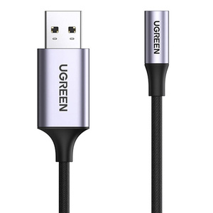 UGREEN CM477, USB naar Mini Jack 3,5mm AUX audio-adapter (grijs)