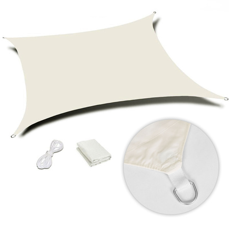 Vierkant zonnescherm 5x5m waterdicht beige MultiGarden | tuinmeubelen, ontspanning, modern design