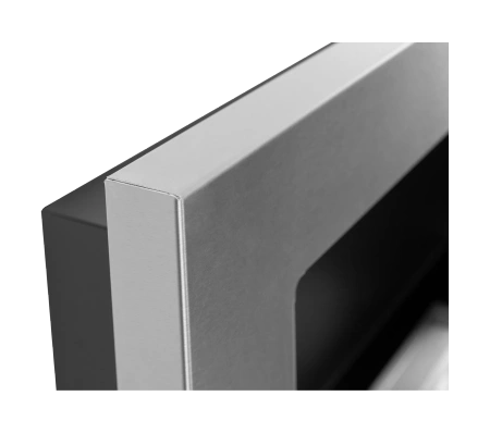 Vägghängd biokamin med glas 650x400 – rostfritt stål, bioetanolkamin