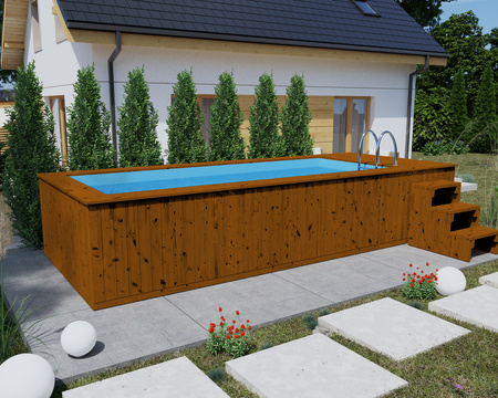 Träpool med polypropenfoder 580x240 cm – en modern och hållbar trädgårdspool