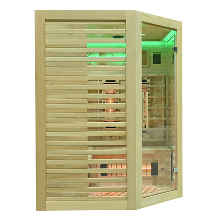 MO-RL3CST Sauna de infrarrojos con piedra de sal + turmalinas | Wellness | Relax | SPA | Madera Natural | Lista para Montar