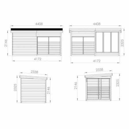 Sauna & Badefass Set | Außensauna Anita | Finnisch | Trocken | Schwarzes Hot Tub Lux 200 | Thermowood