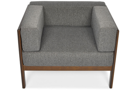 Havestol i træ EDEN mørkebrun/beige | Komfortabel havestol, moderne stil, terrasse og balkon