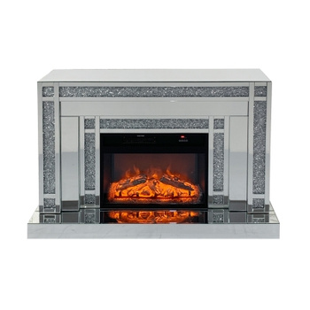 Luksusowy Szklany Kominek Rixon 128x39x85,5 cm z Elektrycznym Wkładem ociepla wnętrze